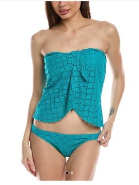 Vince Camuto Draped SWiM Top only Sz L NWT Teal